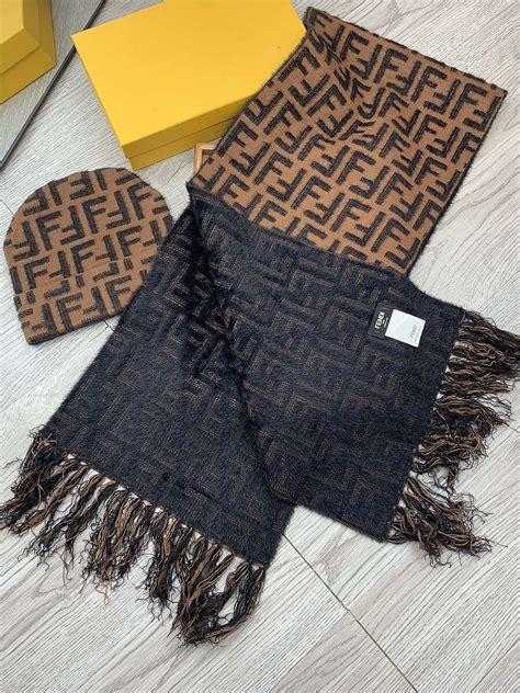 fendi hat and scarf set|Fendi scarf women sale.